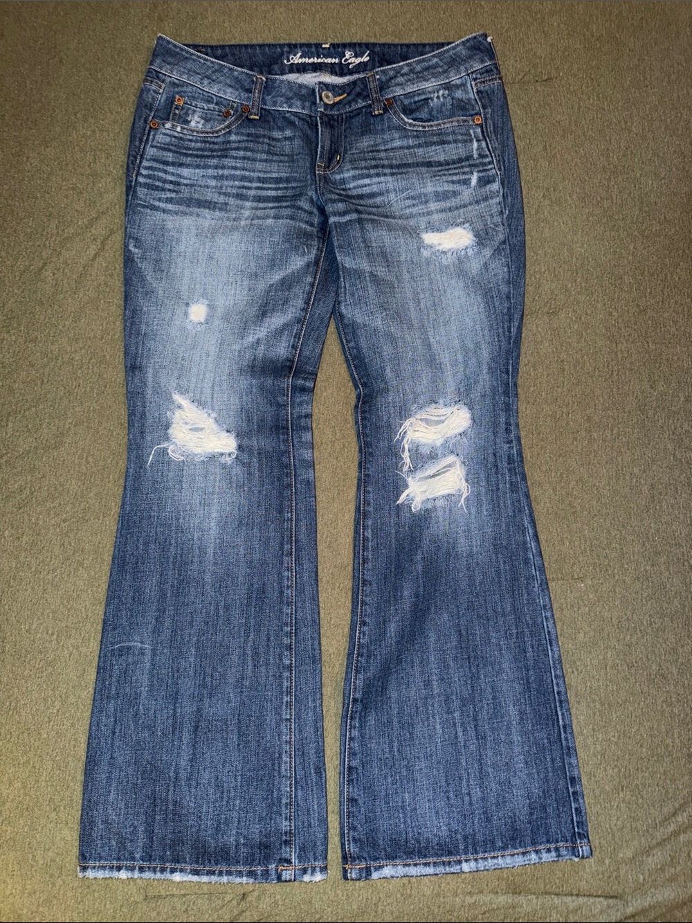 Vintage American Eagle Favorite Boyfriend Destroyed low rise size 10